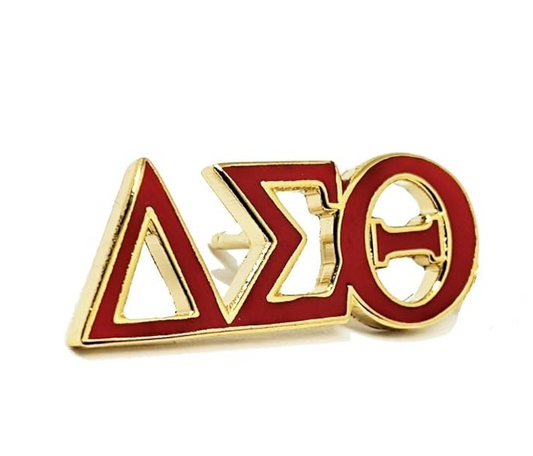 Delta Sigma Theta Sorority 3 Letter Red Gold Color Pin