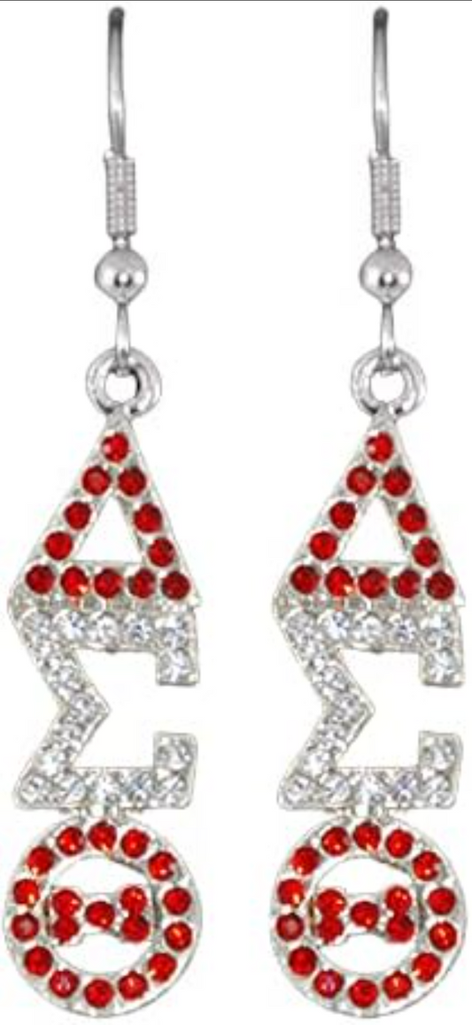Delta Sigma Theta Sorority Austrian Crystal Jeweled Earrings